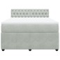 vidaXL Boxspringbett mit Matratze Hellgrau 140x190 cm Samt vidaXL Boxspringbett mit Matratze Hellgrau 140x190 cm Samt