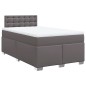 vidaXL Boxspringbett mit Matratze Grau 120x200 cm Kunstleder vidaXL Boxspringbett mit Matratze Grau 120x200 cm Kunstleder