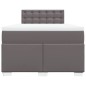 vidaXL Boxspringbett mit Matratze Grau 120x200 cm Kunstleder vidaXL Boxspringbett mit Matratze Grau 120x200 cm Kunstleder