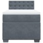 vidaXL Boxspringbett mit Matratze Dunkelgrau 90x190 cm Samt vidaXL Boxspringbett mit Matratze Dunkelgrau 90x190 cm Samt