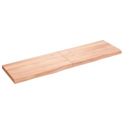 vidaXL Tischplatte Hellbraun 180x50x(2-6)cm Massivholz Eiche Behandelt