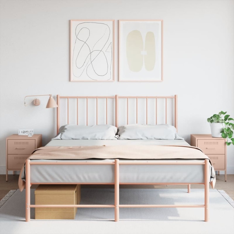 vidaXL Nachttische 2 Stk. Rosa 36x39x50,5 cm Stahl vidaXL Nachttische 2 Stk. Rosa 36x39x50,5 cm Stahl
