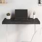 Tischplatte Dunkelgrau 80x50x6 cm Massivholz Eiche Behandelt Tischplatte Dunkelgrau 80x50x6 cm Massivholz Eiche Behandelt