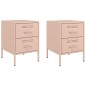 vidaXL Nachttische 2 Stk. Rosa 36x39x50,5 cm Stahl vidaXL Nachttische 2 Stk. Rosa 36x39x50,5 cm Stahl