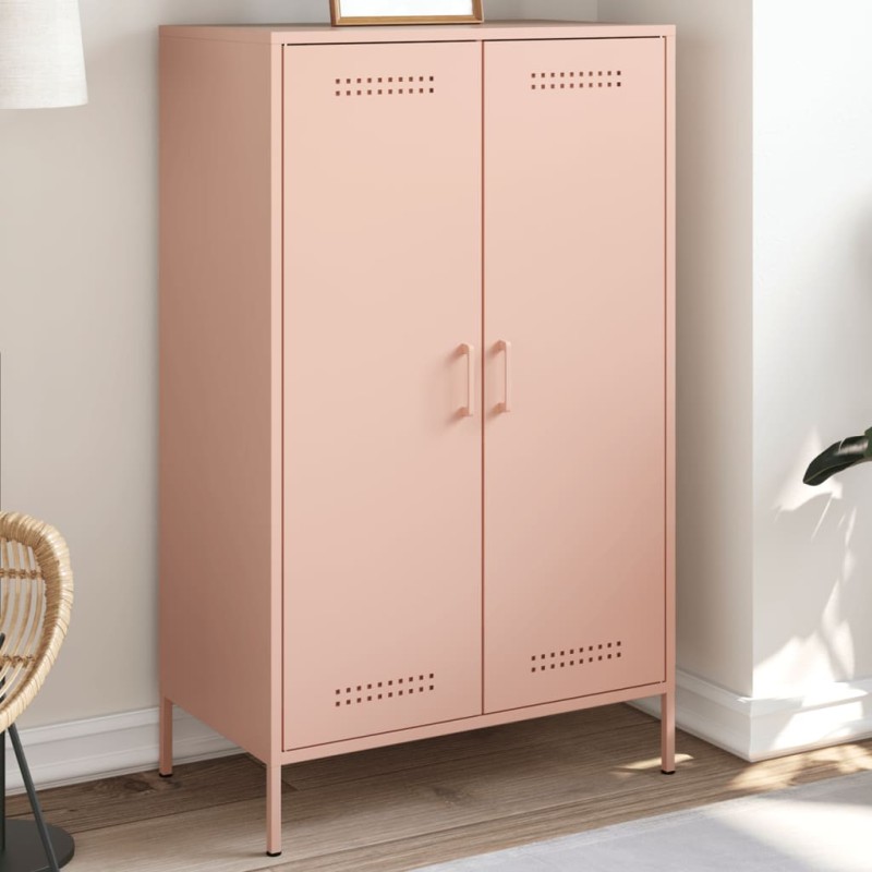 vidaXL Highboard Rosa 68x39x113 cm Stahl vidaXL Highboard Rosa 68x39x113 cm Stahl