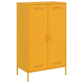 vidaXL Highboard Senfgelb 68x39x113 cm Stahl