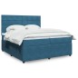vidaXL Boxspringbett mit Matratze Blau 200x200 cm Samt vidaXL Boxspringbett mit Matratze Blau 200x200 cm Samt