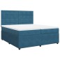 vidaXL Boxspringbett mit Matratze Blau 200x200 cm Samt vidaXL Boxspringbett mit Matratze Blau 200x200 cm Samt