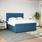 vidaXL Boxspringbett mit Matratze Blau 200x200 cm Samt vidaXL Boxspringbett mit Matratze Blau 200x200 cm Samt