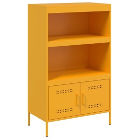 vidaXL Highboard Senfgelb 68x39x113 cm Stahl