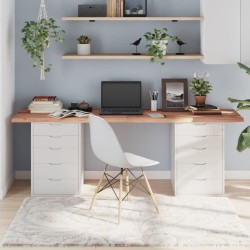 Tischplatte Hellbraun 200x50x4 cm Massivholz Eiche Behandelt