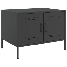 vidaXL Couchtisch Schwarz 68x50x50,5 cm Kaltgewalzter Stahl