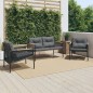 vidaXL 3-tlg. Balkonmöbel-Set mit Kissen Schwarz Stahl vidaXL 3-tlg. Balkonmöbel-Set mit Kissen Schwarz Stahl