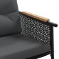 vidaXL 3-tlg. Balkonmöbel-Set mit Kissen Schwarz Stahl vidaXL 3-tlg. Balkonmöbel-Set mit Kissen Schwarz Stahl