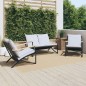 vidaXL 3-tlg. Balkonmöbel-Set mit Kissen Schwarz Stahl vidaXL 3-tlg. Balkonmöbel-Set mit Kissen Schwarz Stahl