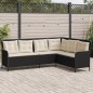 vidaXL Gartensofa in L-Form mit Kissen Schwarz Poly Rattan vidaXL Gartensofa in L-Form mit Kissen Schwarz Poly Rattan