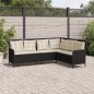 vidaXL Gartensofa in L-Form mit Kissen Schwarz Poly Rattan vidaXL Gartensofa in L-Form mit Kissen Schwarz Poly Rattan