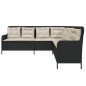 vidaXL Gartensofa in L-Form mit Kissen Schwarz Poly Rattan vidaXL Gartensofa in L-Form mit Kissen Schwarz Poly Rattan