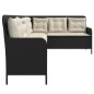 vidaXL Gartensofa in L-Form mit Kissen Schwarz Poly Rattan vidaXL Gartensofa in L-Form mit Kissen Schwarz Poly Rattan