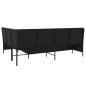 vidaXL Gartensofa in L-Form mit Kissen Schwarz Poly Rattan vidaXL Gartensofa in L-Form mit Kissen Schwarz Poly Rattan
