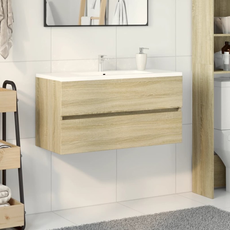 vidaXL Waschbeckenunterschrank Sonoma-Eiche 90x38,5x45cm Holzwerkstoff vidaXL Waschbeckenunterschrank Sonoma-Eiche 90x38,5x45cm Holzwerkstoff