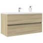 vidaXL Waschbeckenunterschrank Sonoma-Eiche 90x38,5x45cm Holzwerkstoff vidaXL Waschbeckenunterschrank Sonoma-Eiche 90x38,5x45cm Holzwerkstoff