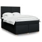 vidaXL Boxspringbett mit Matratze Schwarz 140x200 cm Stoff vidaXL Boxspringbett mit Matratze Schwarz 140x200 cm Stoff