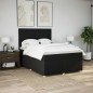vidaXL Boxspringbett mit Matratze Schwarz 140x200 cm Stoff vidaXL Boxspringbett mit Matratze Schwarz 140x200 cm Stoff