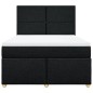 vidaXL Boxspringbett mit Matratze Schwarz 140x200 cm Stoff vidaXL Boxspringbett mit Matratze Schwarz 140x200 cm Stoff