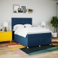 vidaXL Boxspringbett mit Matratze Blau 140x200 cm Stoff vidaXL Boxspringbett mit Matratze Blau 140x200 cm Stoff