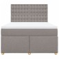 vidaXL Boxspringbett mit Matratze Taupe 140x200 cm Stoff vidaXL Boxspringbett mit Matratze Taupe 140x200 cm Stoff