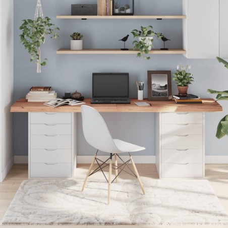 Tischplatte Hellbraun 200x50x6 cm Massivholz Eiche Behandelt