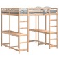 vidaXL Hochbett mit Schreibtisch & Leiter 200x200 cm Massivholz Kiefer vidaXL Hochbett mit Schreibtisch & Leiter 200x200 cm Massivholz Kiefer