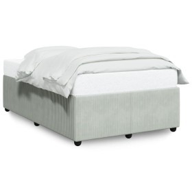 vidaXL Bettgestell Hellgrau 120x190 cm Samt