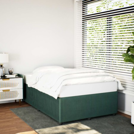vidaXL Bettgestell Dunkelgrün 120x200 cm Samt