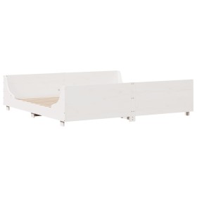 vidaXL Massivholzbett ohne Matratze Weiß 200x200 cm Kiefernholz