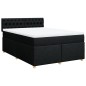 vidaXL Boxspringbett mit Matratze Schwarz 140x200 cm Stoff vidaXL Boxspringbett mit Matratze Schwarz 140x200 cm Stoff
