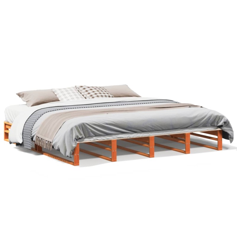 vidaXL Massivholzbett ohne Matratze Wachsbraun 180x200 Kiefernholz vidaXL Massivholzbett ohne Matratze Wachsbraun 180x200 Kiefernholz