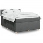 vidaXL Boxspringbett mit Matratze Dunkelgrau 160x200 cm Stoff vidaXL Boxspringbett mit Matratze Dunkelgrau 160x200 cm Stoff