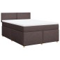 vidaXL Boxspringbett mit Matratze Dunkelbraun 160x200 cm Stoff vidaXL Boxspringbett mit Matratze Dunkelbraun 160x200 cm Stoff