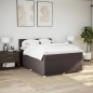 vidaXL Boxspringbett mit Matratze Dunkelbraun 160x200 cm Stoff vidaXL Boxspringbett mit Matratze Dunkelbraun 160x200 cm Stoff