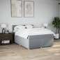vidaXL Boxspringbett mit Matratze Hellgrau 160x200 cm Stoff vidaXL Boxspringbett mit Matratze Hellgrau 160x200 cm Stoff