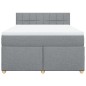 vidaXL Boxspringbett mit Matratze Hellgrau 160x200 cm Stoff vidaXL Boxspringbett mit Matratze Hellgrau 160x200 cm Stoff