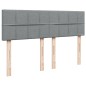 vidaXL Boxspringbett mit Matratze Hellgrau 160x200 cm Stoff vidaXL Boxspringbett mit Matratze Hellgrau 160x200 cm Stoff
