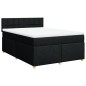 vidaXL Boxspringbett mit Matratze Schwarz 160x200 cm Stoff vidaXL Boxspringbett mit Matratze Schwarz 160x200 cm Stoff
