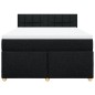 vidaXL Boxspringbett mit Matratze Schwarz 160x200 cm Stoff vidaXL Boxspringbett mit Matratze Schwarz 160x200 cm Stoff