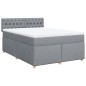 vidaXL Boxspringbett mit Matratze Hellgrau 160x200 cm Stoff vidaXL Boxspringbett mit Matratze Hellgrau 160x200 cm Stoff