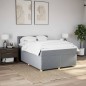 vidaXL Boxspringbett mit Matratze Hellgrau 160x200 cm Stoff vidaXL Boxspringbett mit Matratze Hellgrau 160x200 cm Stoff