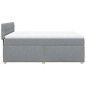 vidaXL Boxspringbett mit Matratze Hellgrau 160x200 cm Stoff vidaXL Boxspringbett mit Matratze Hellgrau 160x200 cm Stoff
