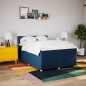 vidaXL Boxspringbett mit Matratze Blau 160x200 cm Stoff vidaXL Boxspringbett mit Matratze Blau 160x200 cm Stoff